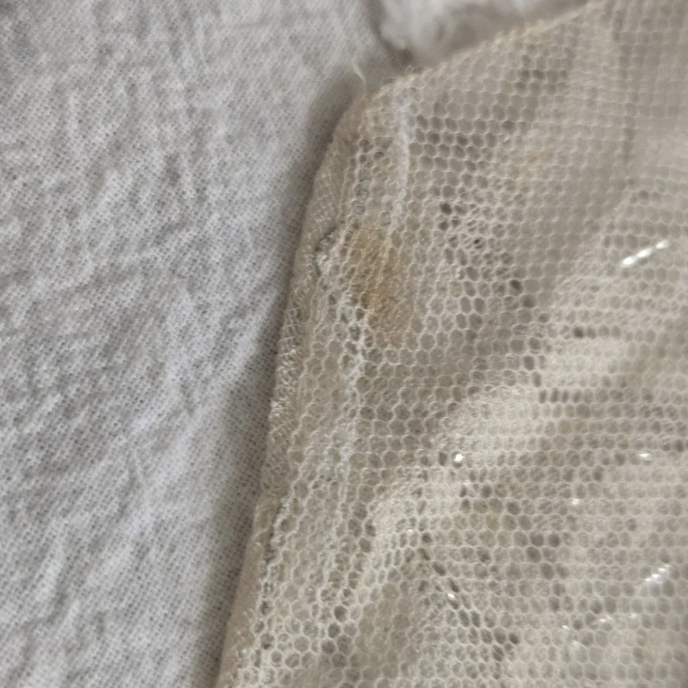 Vintage Ivory + Silver Floral Lace Scarf, Party, Bridal, Wrap